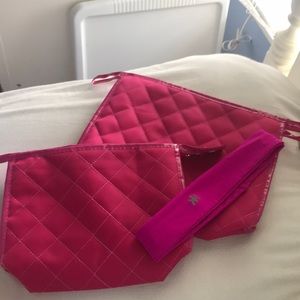 Pink Headband, Small and Large Makeup Bag